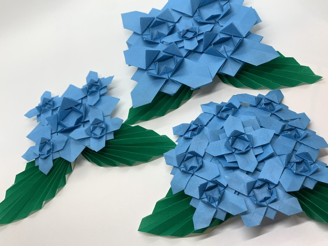 アジサイのオリガミ創作しました オリオリ折り紙マンブログ