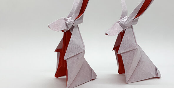 立ち姿のウサギ折り紙キット発売しました！